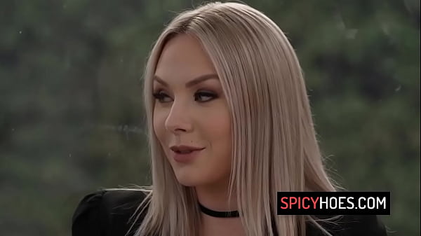 Two blonde babes Cherry Kiss and Angie Lynx dressed in black lingerie share BBC in their buttholes