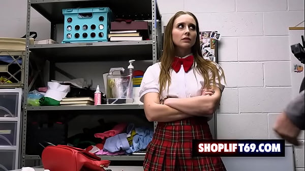 Teen lose her virginity with the security guard after getting caught stealing – Laney Grey