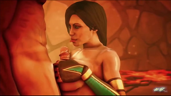 Mortal Kombat | Jade rides dick tries anal and gets cum on her tits